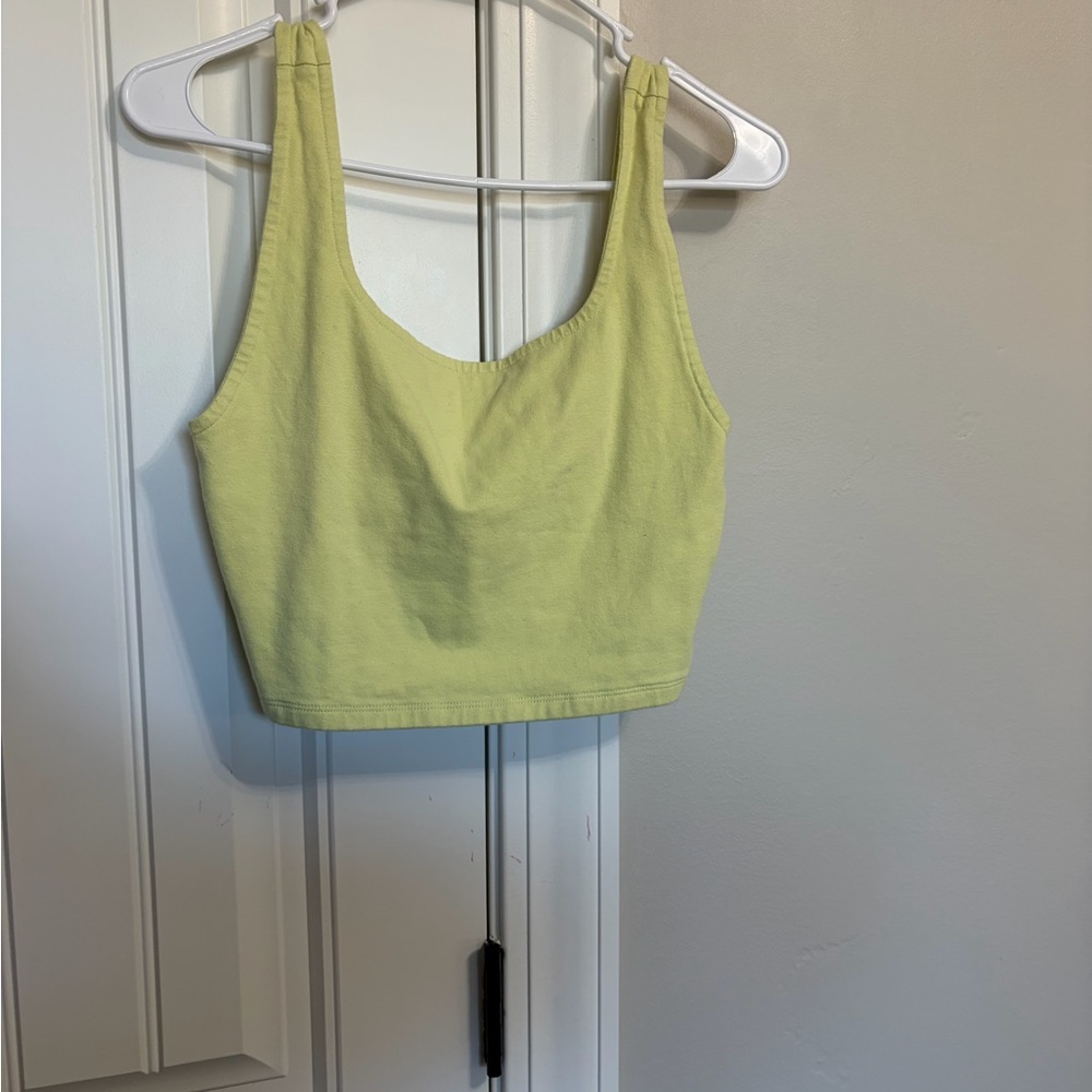 American Eagle Outfitters Lemon Cropped Tank Top